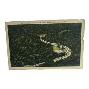 Great Smoky Mountains National‎ Park Gap Highway Vintage Linen Postcard